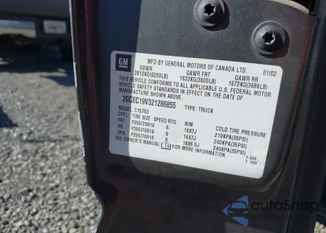 2002 Chevrolet Silverado 1500 Ls from USA, damaged, VIN 2GCEC19V321286855